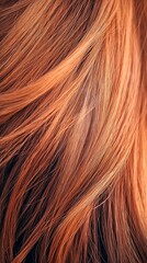 Fototapeta premium Beautiful auburn hair with soft waves and natural shine