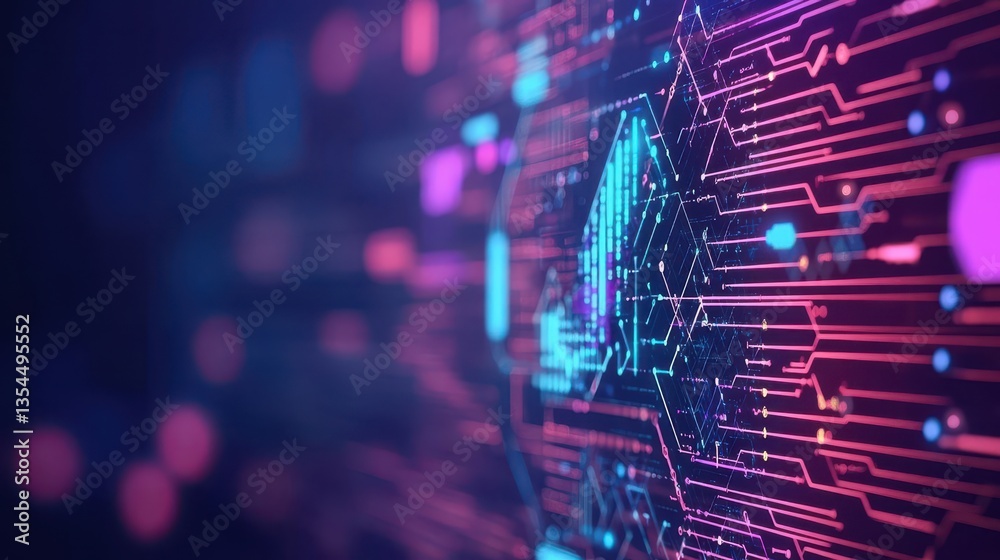 Aufkleber analyzing technological data trends digital workspace infographic cyber environment closeup view inn