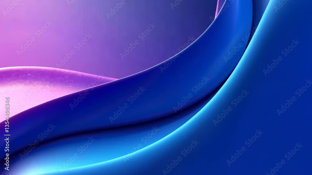 Poster smooth, flowing, undulating waves of vibrant blue and purple with subtle sparkle and glimmer.