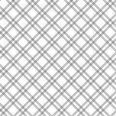 Abstract geometric pattern with squares, crosses, stripes, lines. Seamless vector background. White and black ornament. Modern reticulated graphic design.