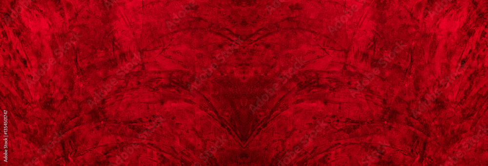 Poster Old wall texture cement black red  background abstract dark color design are light with white gradient background.