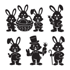 set of easter rabbits