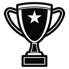 Golden trophy cup icon, simple style