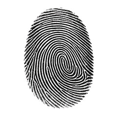 fingerprint black  isolated on white background