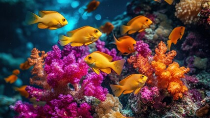 Vibrant coral reef teeming with colorful fish (2)