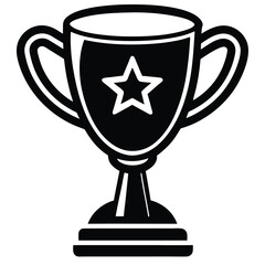 Golden trophy cup icon, simple style