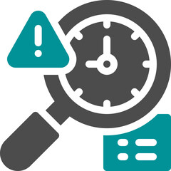 Clock with Warning Symbol