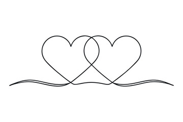 Two Heart-shaped wireframe design, romantic and minimalist, perfect for love, relationship, or wedding themes.