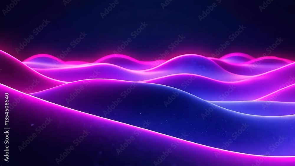 Poster mesmerizing neon waves of vibrant colors dance across a dark canvas.