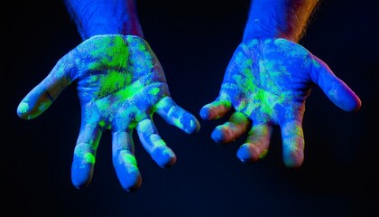 The Invisible World: Bacteria on Hands Under UV Light