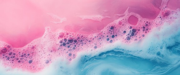 Obraz premium Pink and Blue Dreamy Bath Foam Texture