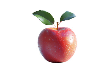 A juicy red apple Isolated on White and Transparent Background PNG Image.