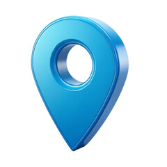 "3D Blue Location Pin Icon – Navigation & Map Marker Symbol"