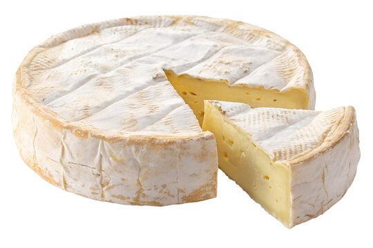 Round brie or camambert cheese isolated on a transparent background
