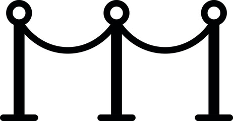 Barrier rope icon. Entertainment symbol concept. Vector illustration