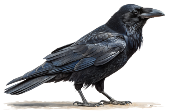 Carrion crow isolated on transparent background