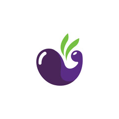 Logo design of berries with green leaves, symbolizing freshness, nature, and healthy living, often with vibrant colors and organic elements.

