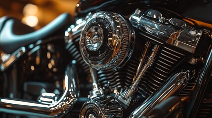 Fototapeta premium Detailed Close-up of High-Performance Car Engine with Precision Parts