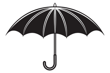 A silhouette of an umbrella