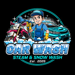 Car wash logo for car wash business
