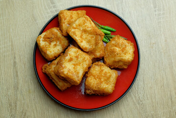 plate of crispy fried tofu
