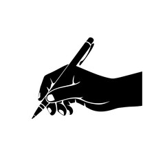Hand writing continuous line drawing hand with pen line art illustration