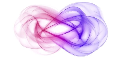 Flowing waves of intertwined pink and purple color smoke design