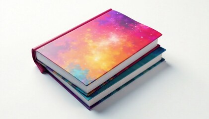 Colorful book cover design on white background, reading, books