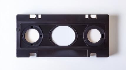 Blank vhs video cassette tape isolated on white background.