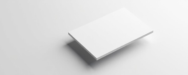 Floating Business Card Mockup with Shadow Overlay on White Background, promotional material, modern