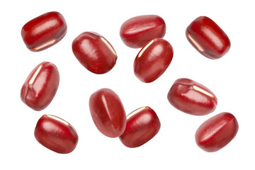 Red bean (Azuki bean) isolated on transparent background.	