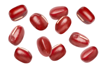Red bean (Azuki bean) isolated on transparent background.	