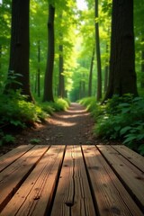 Wooden slats with worn wood grain pattern, exposed wooden beams in a forest, worn wood, forest