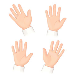 Obraz premium Cartoon open hands, sleeves and white background