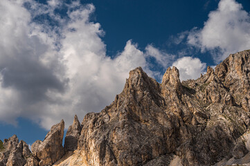 Fototapeta premium nature sceneries along the Monzoni Valley, Dolomites, Val di Fassa, Italy