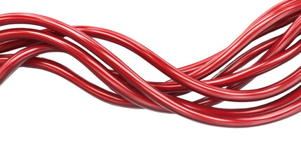 red cable on white background