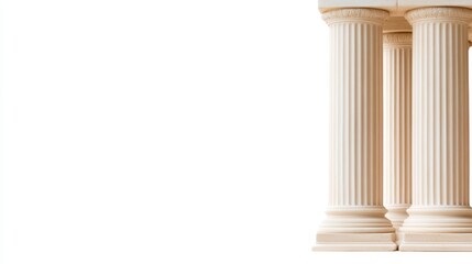 Elegant Classical Columns with Detailed Fluting and Natural Light