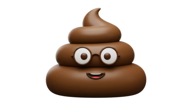 Isolated Emoji Poop with Glasses - Powered by Adobe