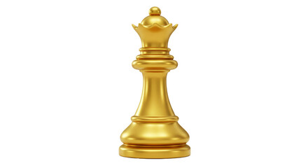 Isolated Gold Chess Queen