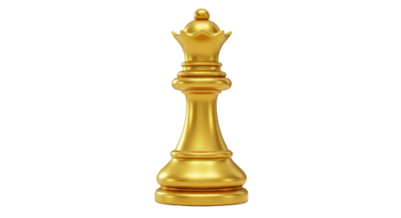 Isolated Gold Chess Queen