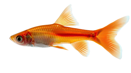 Golden Shiner Elegance: A vibrant, close-up shot showcasing a radiant golden shiner fish, its scales shimmering with iridescence.