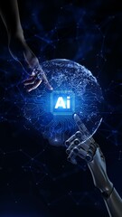 Artificial Intelligence Integration Highlighted on Digital Globe.