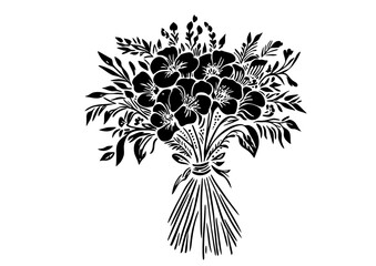 Art Nouveau bridal bouquet Graphic Accents, vector illustration, vintage elements	
