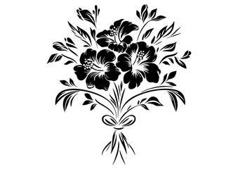 Art Nouveau bridal bouquet Graphic Accents, vector illustration, vintage elements	
