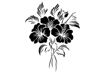 Art Nouveau bridal bouquet Graphic Accents, vector illustration, vintage elements	
