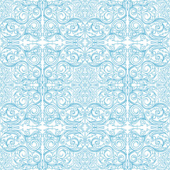 Monochrome decorative ornate floral seamless pattern