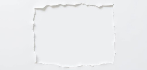 Obraz premium Jagged edges of ripped notebook page, showing white blank interior, rough, white, crumpled