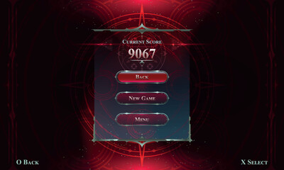 Set of Dark Fantasy Modern User Interface Elements. Fantasy magic Lobby screen with vertical menu. Template for game interface. Vector Illustration EPS10