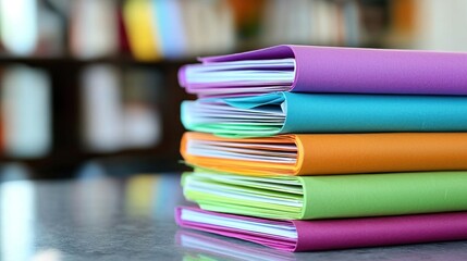 Colorful Stack of Folders