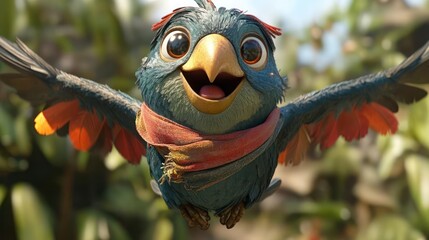 Animated bird in flight